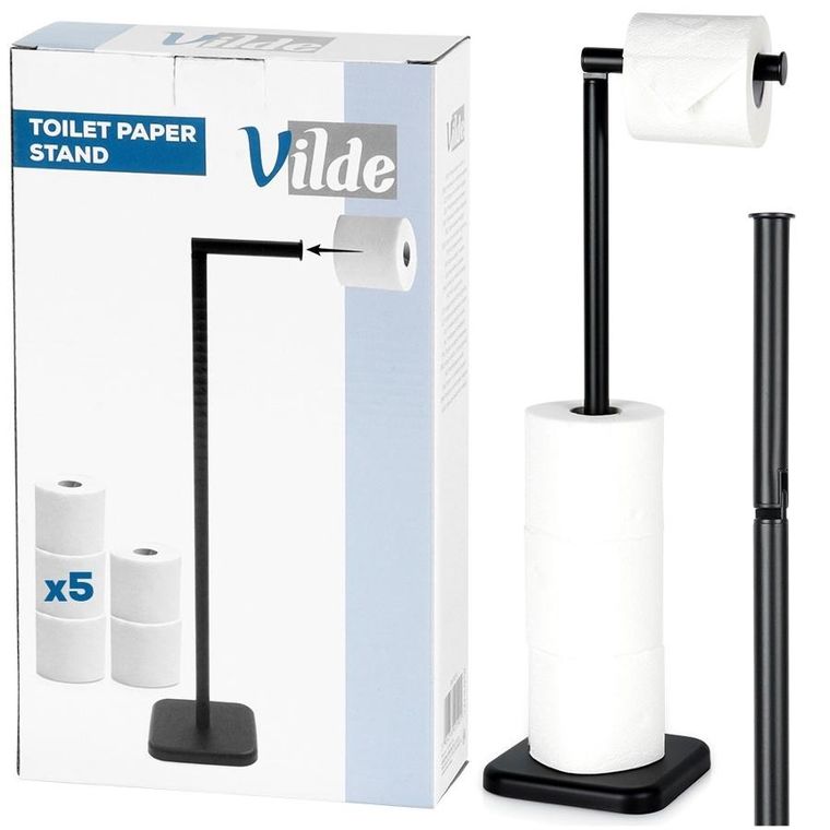Vilde, stojak na papier toaletowy, czarny, 56 cm