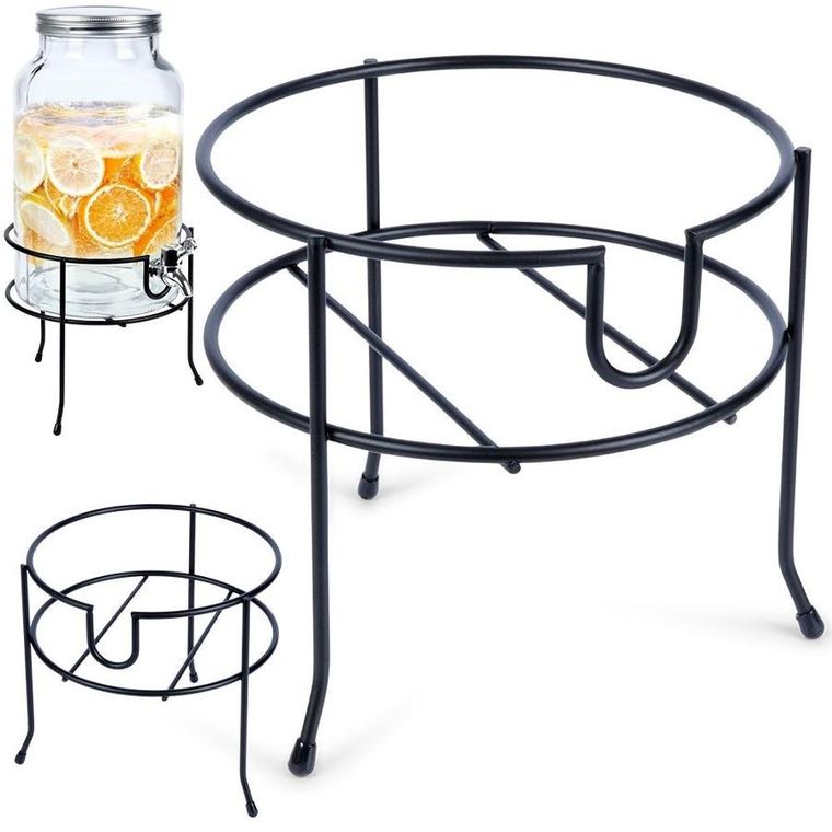 Vilde, stojak pod słój z kranikiem, metalowy, czarny