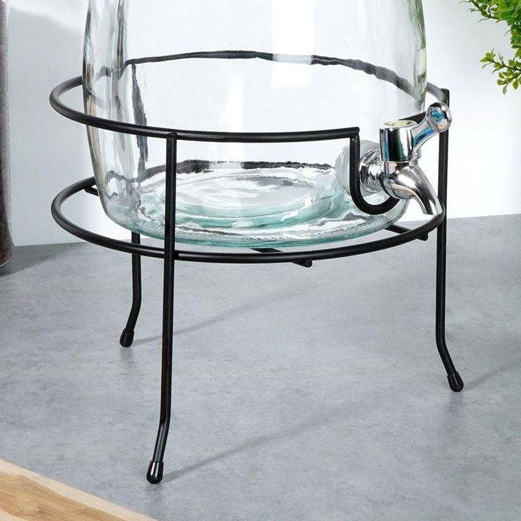 Vilde, stojak pod słój z kranikiem, metalowy, czarny