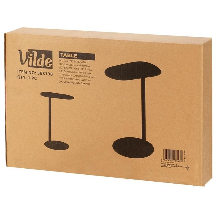 Vilde, stolik kawowy, metalowy, czarny, 35-25-53 cm