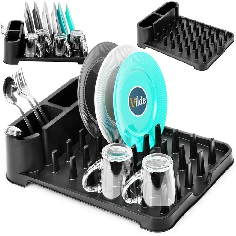 Vilde, suszarka na naczynia, czarna, 41-32,5-11 cm