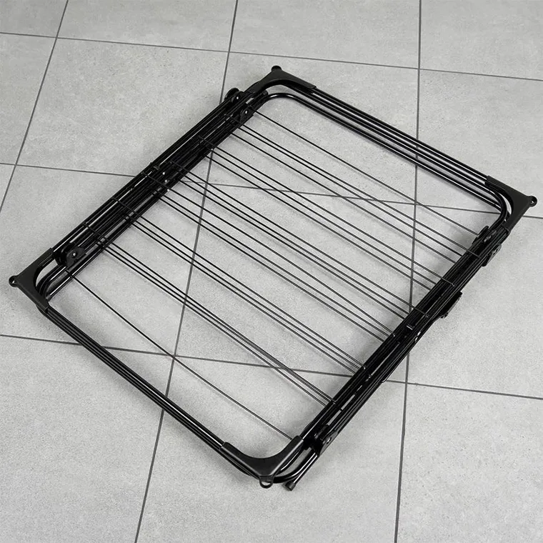 Vilde, suszarka na pranie metalowa, czarna pionowa, 61-58-136 cm