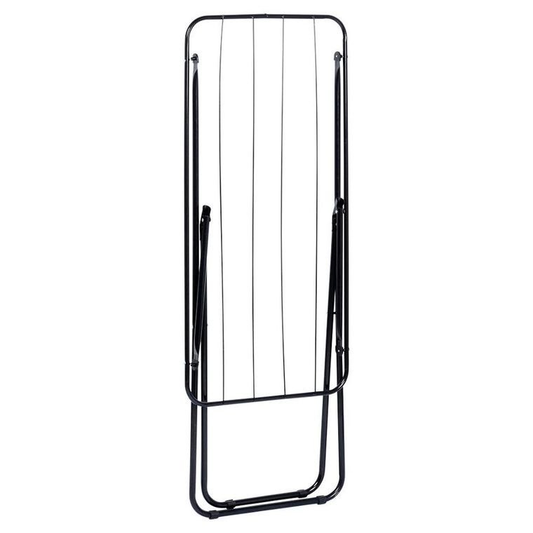 Vilde, suszarka na pranie metalowa, czarna składana 93-43-88 cm