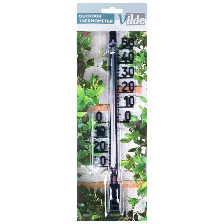 Vilde, termometr, zewnętrzny, czarny, 27 cm