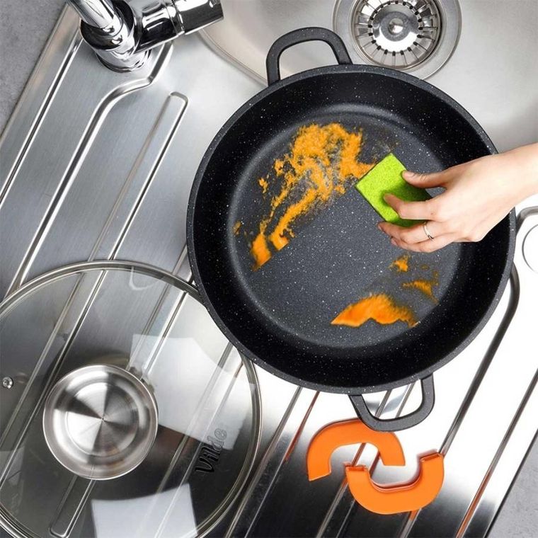 Vilde, Terruna Aroma, patelnia granitowa, ze szklaną pokrywką, głęboka, 24 cm, 2,1l