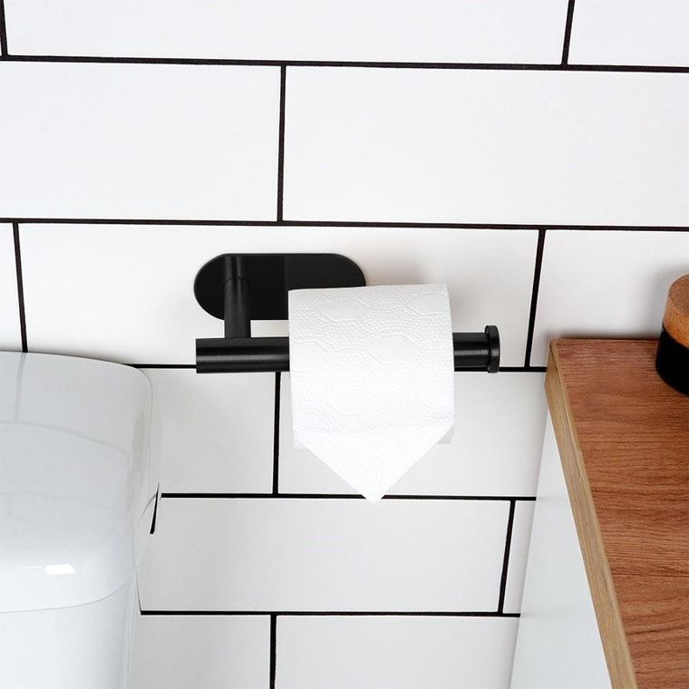 Vilde, uchwyt na papier toaletowy, stalowy, czarny