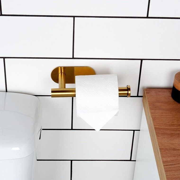 Vilde, uchwyt na papier toaletowy, stalowy, złoty