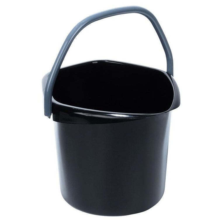 Vilde, wiadro, plastikowe, czarne, 10l