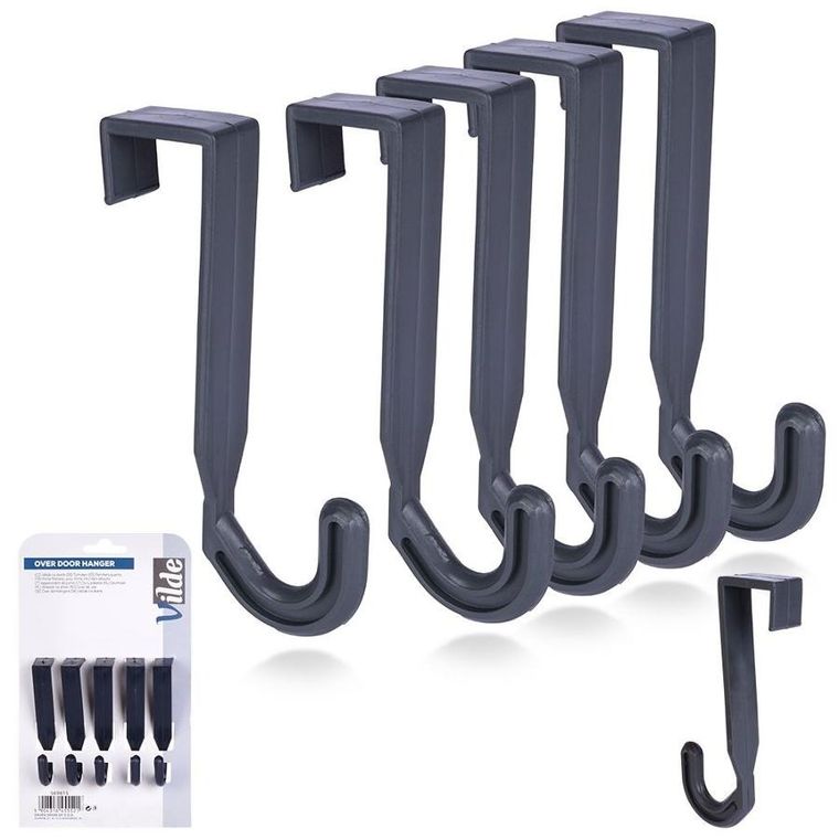 Vilde, wieszak na drzwi, szary, 5 szt.