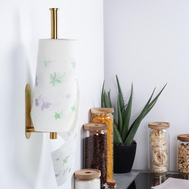 Vilde, wieszak na ręcznik papierowy, stalowy, złoty