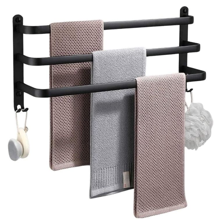 Vilde, wieszak na ręczniki aluminiowy, czarny, 40 cm