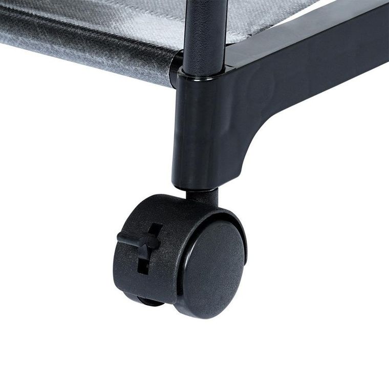 Vilde, wieszak, stojący na ubrania, metalowy czarny na kółkach, 88-44-160 cm