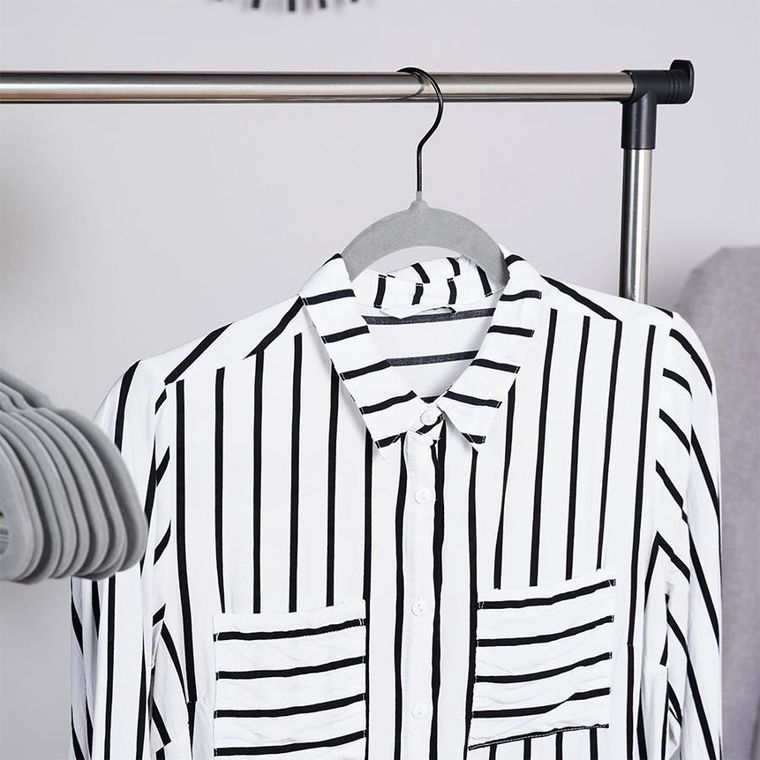 Vilde, wieszaki, na ubrania welurowe, szare obrotowe, 45-24,5 cm, 10 szt.