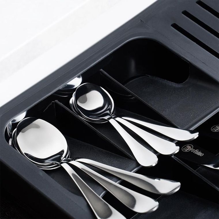 Vilde, wkład na sztućce do szuflady, rozsuwany, czarny 40-31 cm