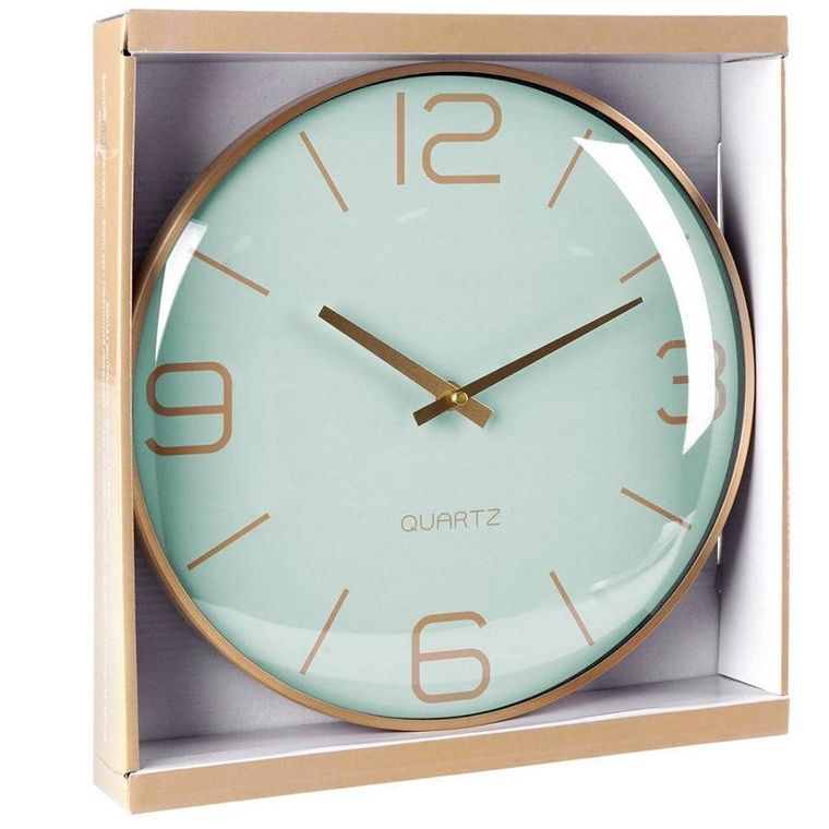 Vilde, zegar ścienny, złoty miętowy, 30 cm