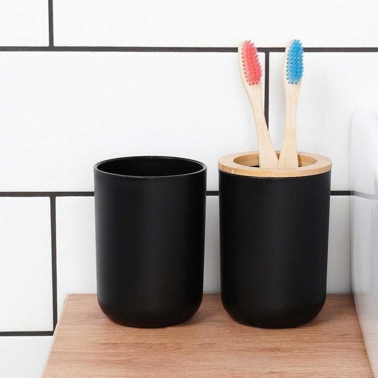 Vilde, zestaw łazienkowy, czarny, 6 elementów