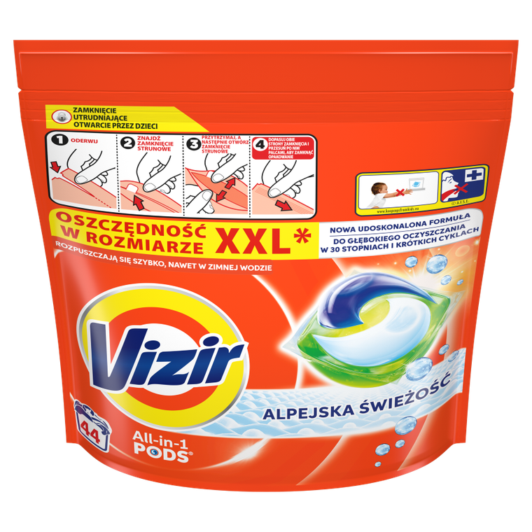 Vizir, Alpine Fresh Pods, kapsułki do prania, 44 prań