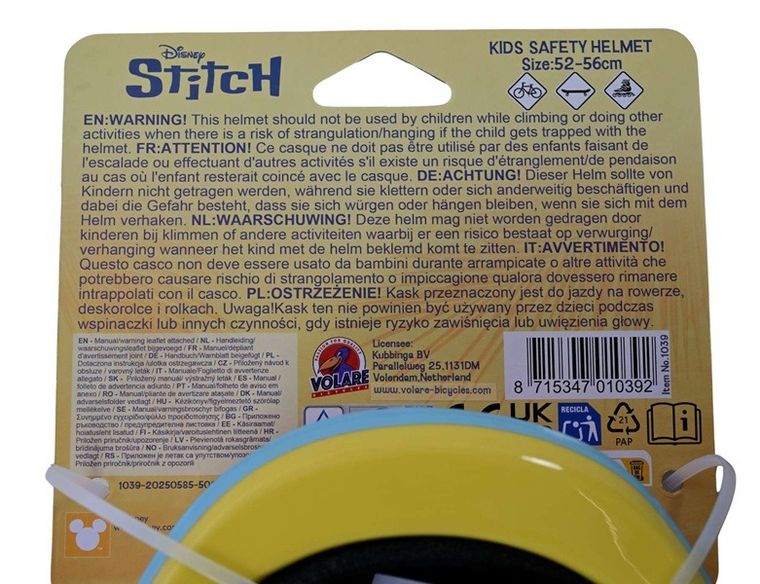 Volare, Stitch, kask ochronny, 52-56 cm