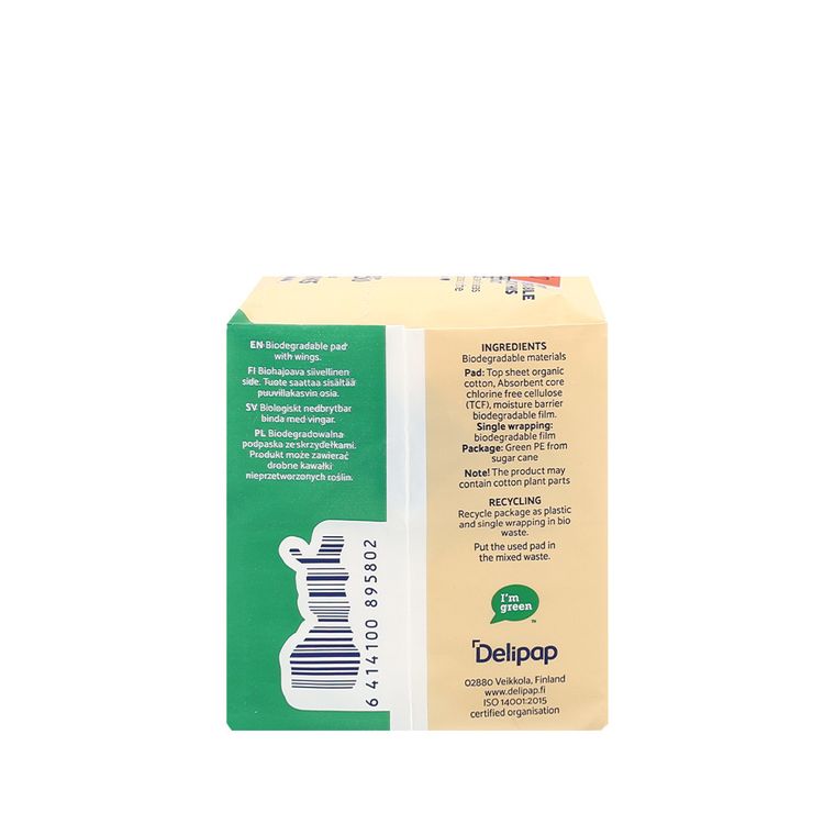 Vuokkoset, 100% BIO, podpaski ze skrzydełkami, normal, 12 szt.