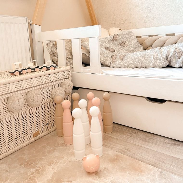 Wader, Różana Wata Cukrowa, zestaw do gry w kręgle, 11 elementów