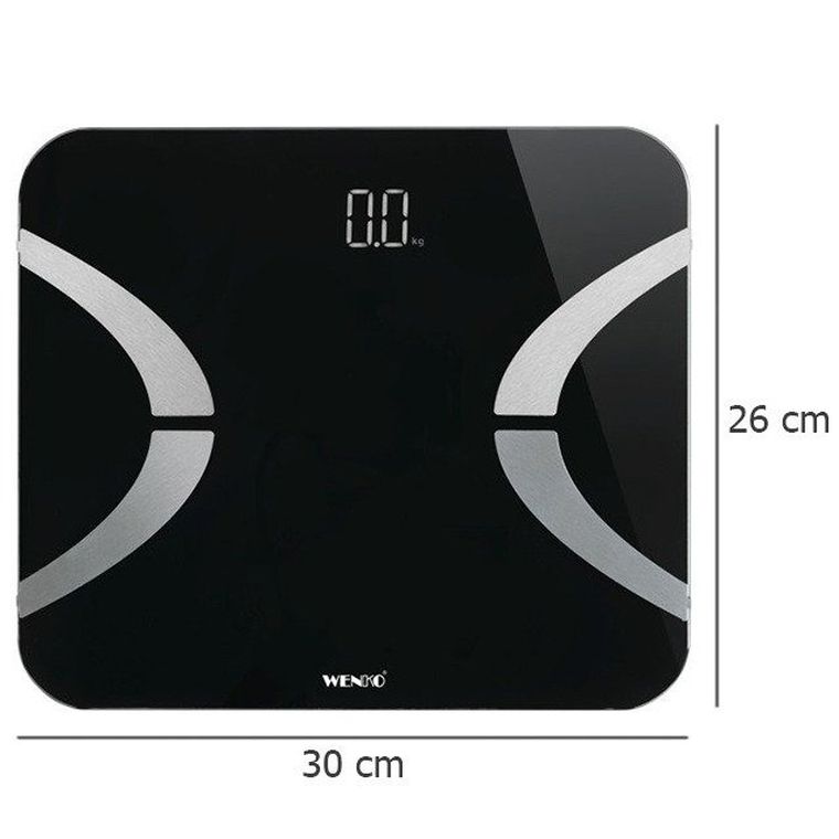 Waga łazienkowa led, 30-26 cm, czarna