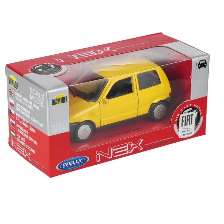 Welly, Fiat Cinquecento, pojazd, model metalowy, 1 szt.