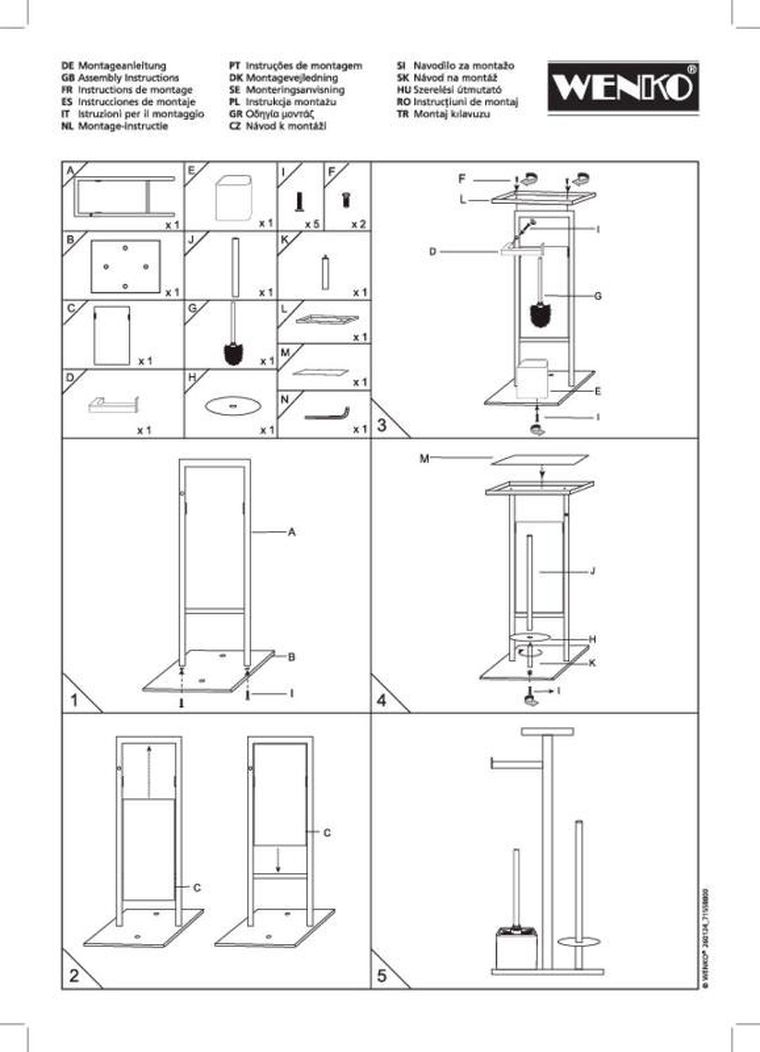 Wenko, Debar, stojak na szczotkę WC i papier z półeczką