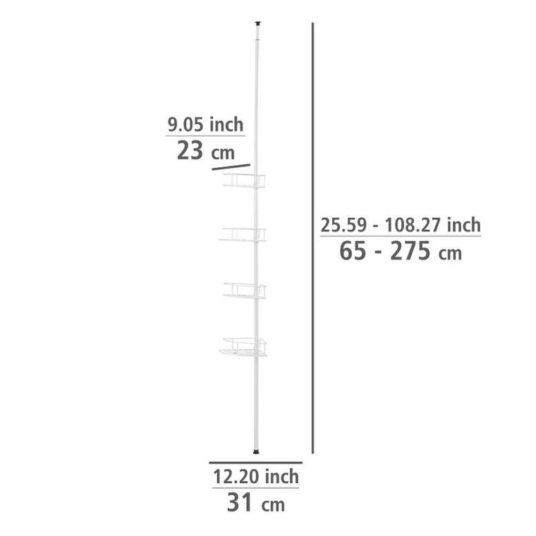 Wenko, Dolcedo, teleskopowa półka pod prysznic, 4 poziomy