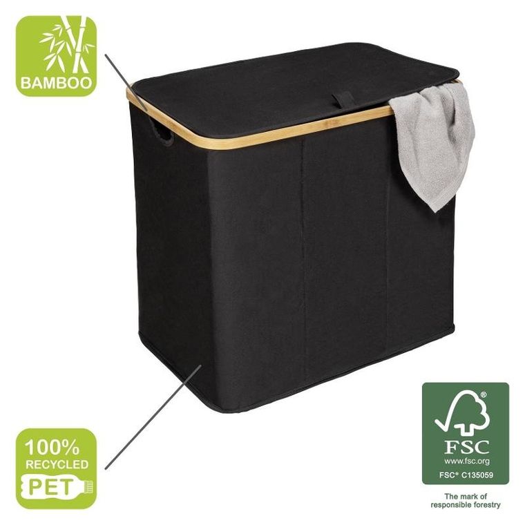 Wenko, kosz na pranie, bambus, 57-50-37, Trio Ecori