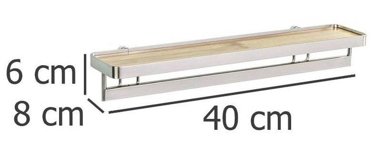 Wenko, półka kuchenna na przyprawy z relingiem, Bomboo Premium