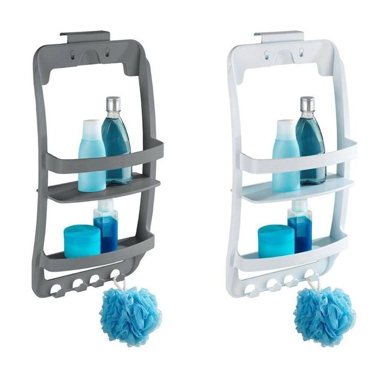 Wenko, półka łazienkowa bez wiercenia, dwupoziomowa, 26-54,5-11,5 cm