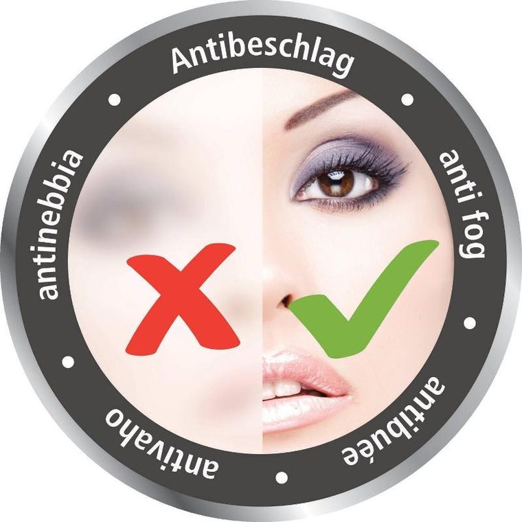 Wenko, Quadro, lusterko kosmetyczne z powłoką anty-para, montaż bez wiercenia