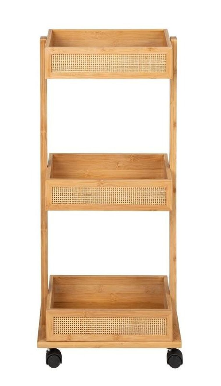 Wenko, regał łazienkowy, Allegre Bamboo, mobilny, 3 półki