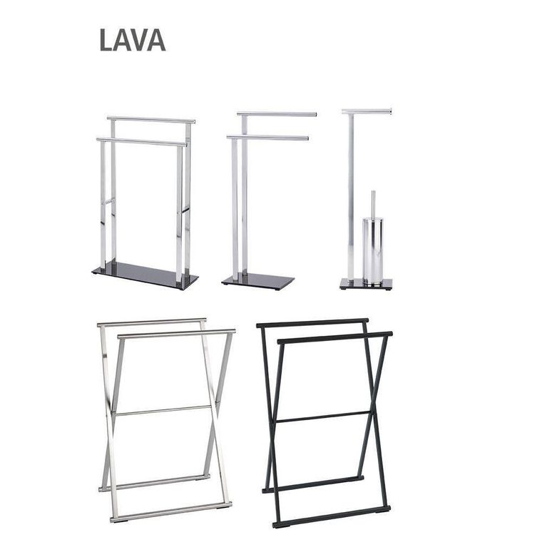 Wenko, składany wieszak na ręczniki i ubrania, Lava, czarny