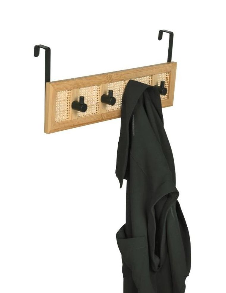 Wenko, wieszak na drzwi, Allegre Bamboo, 4 haczyki