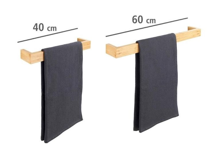 Wenko, wieszak na ręczniki bambusowy, jasny brąz, 60-9-5 cm