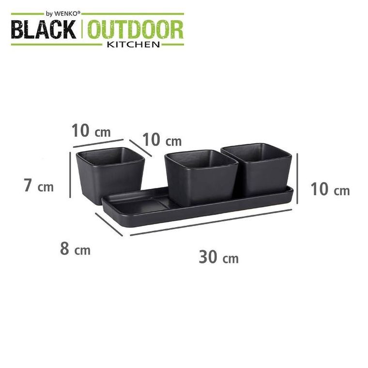 Wenko, zestaw do przekąsek i dipów, 3 miseczki z tacą, 300 ml