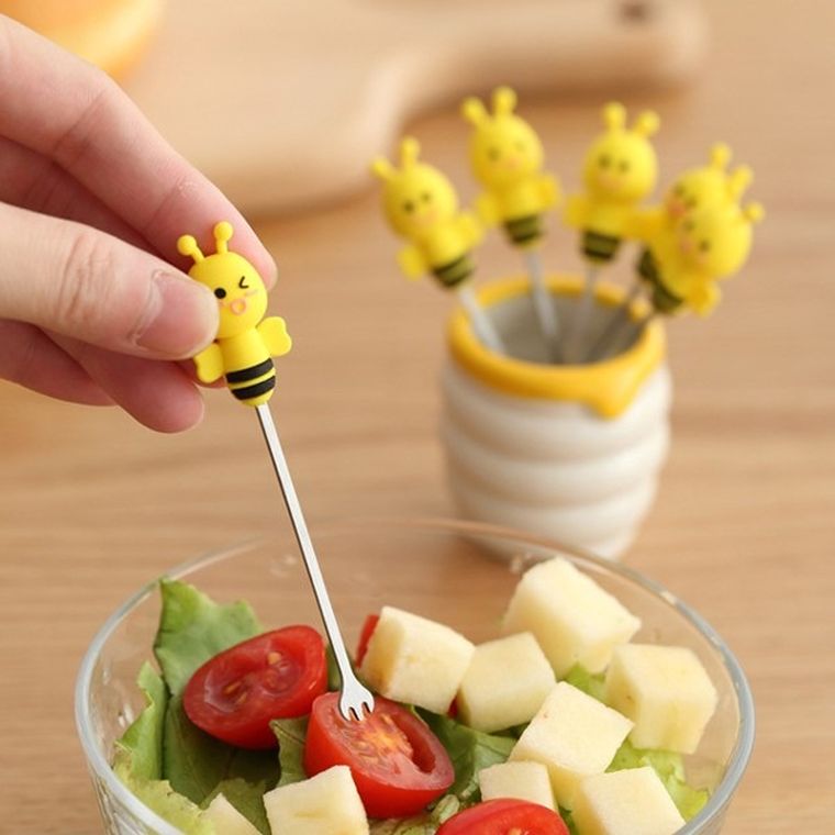 Widelczyki do koreczków, pszczółki, 6 szt.