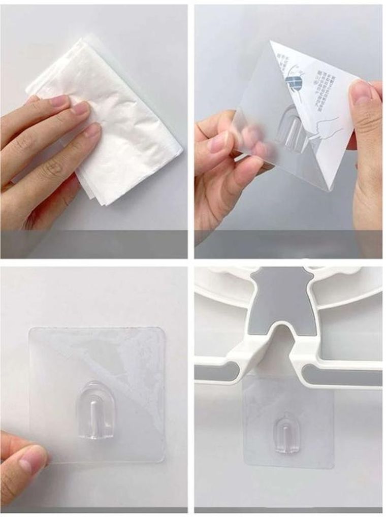 Wielofunkcyjny wieszak z misiem, niebieski