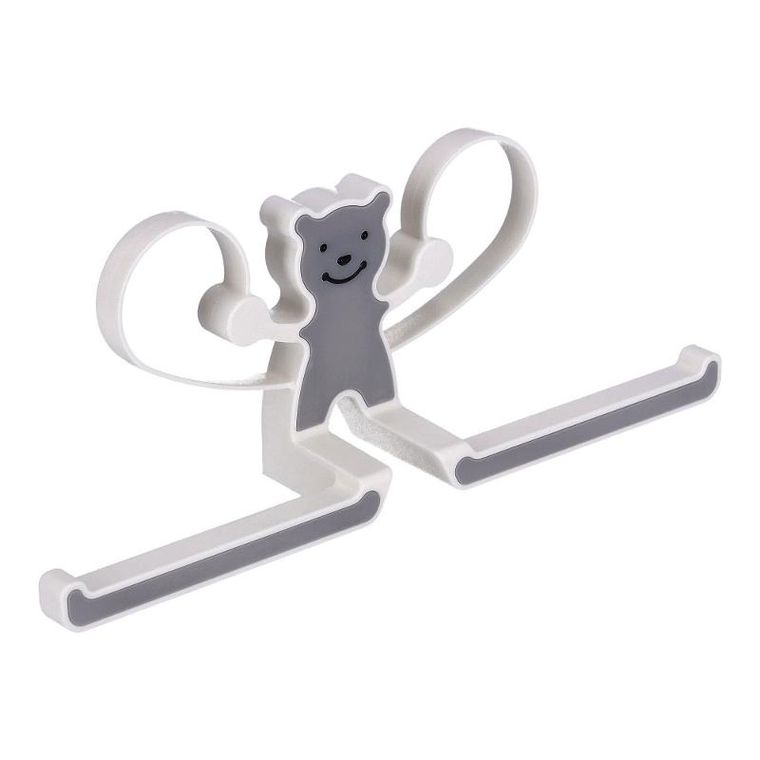 Wielofunkcyjny wieszak z misiem, szary