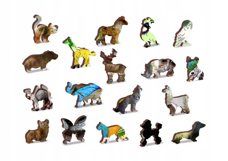 Wooden.City, Wesołe Selfie-Misie, drewniane puzzle z figurkami, 1010 elementów