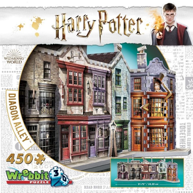Wrebbit, Harry Potter, Diagonal Alley, puzzle 3D, 450 elementów