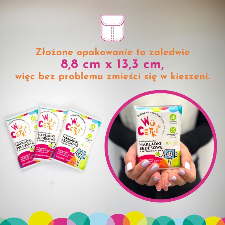 WuCetki, jednorazowe papierowe nakładki na toaletę, brzegi XXL, 3-10 szt.