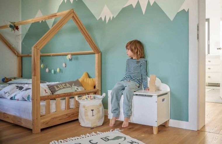 Zeller, drewniana skrzynia na zabawki chmurka, ława, 60 cm