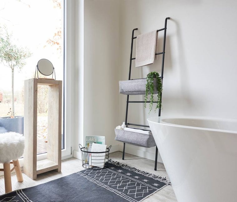 Zeller, koszyk metalowy, czarny, 35-23,5-23 cm