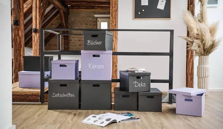 Zeller, pojemnik do przechowywania z pokrywką, karton z recyklingu, 33,5-33-32 cm