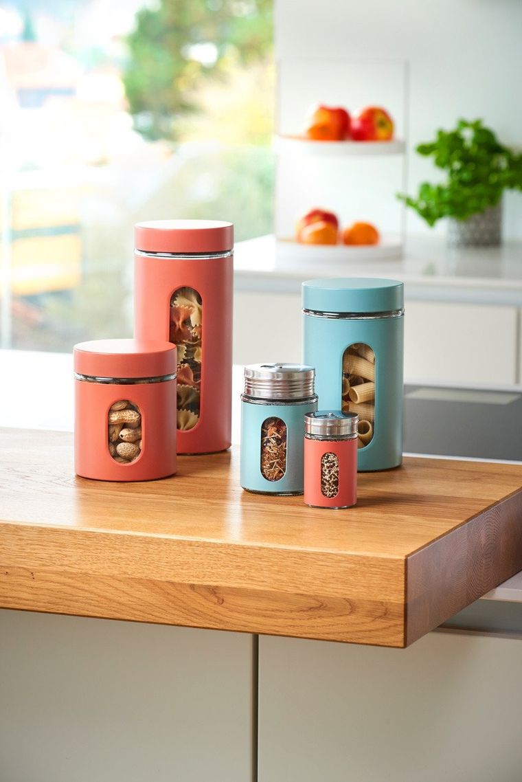 Zeller, pojemnik szklany na produkty sypkie, 1200 ml, niebieski