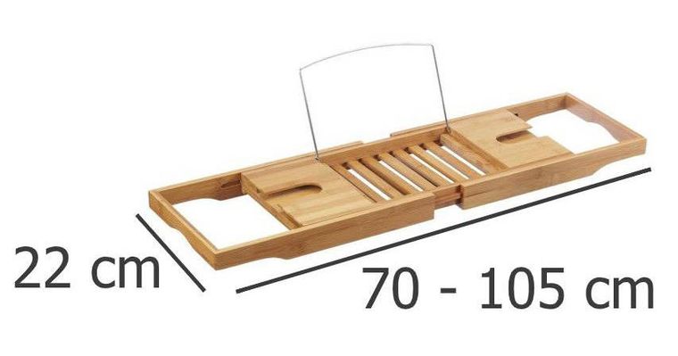 Zeller, półka łazienkowa na wannę, 100% bambus