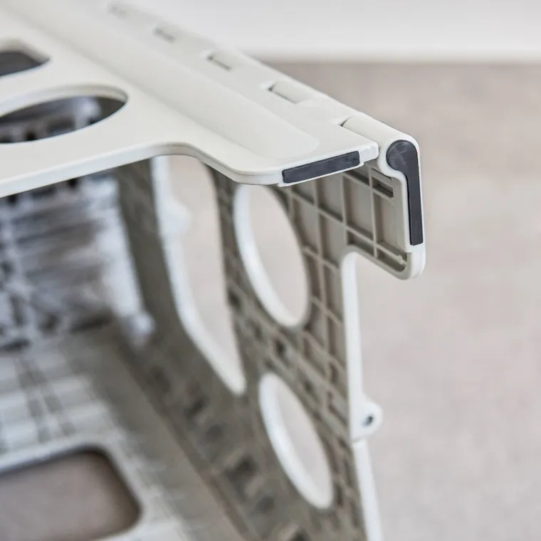 Zeller, składany stołek antypoślizgowy, 35-28-22 cm, jasno-szary