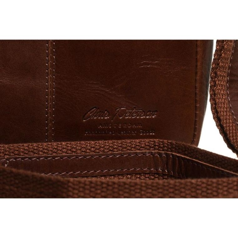 Zestaw, Torba listonoszka, Etui na klucze, brązowy, skórzany, Peterson